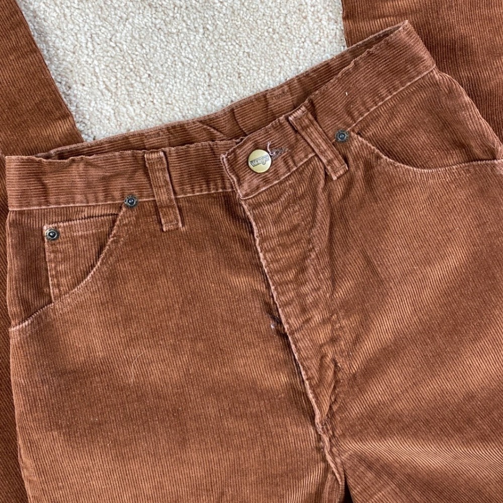 Vintage Wrangler Brown Corduroy High Waisted Pants Made in USA Womens 7 Junior